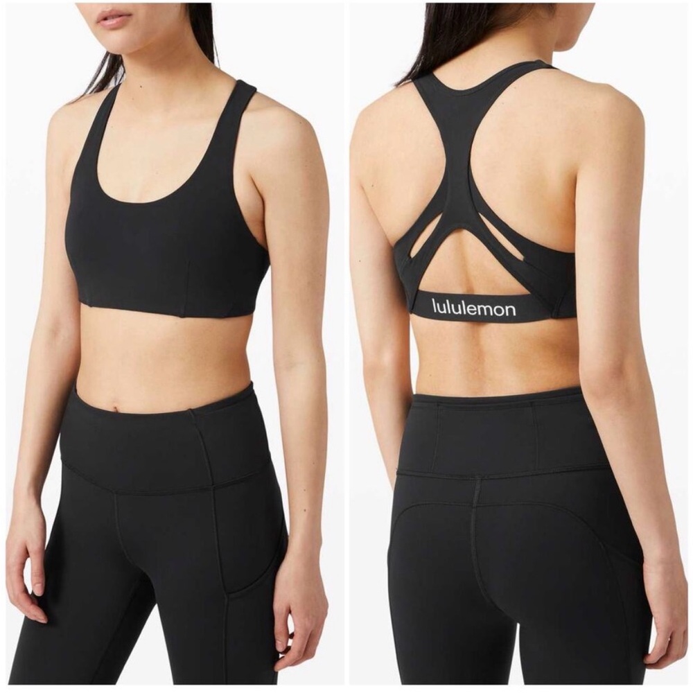 Lululemon Strong Identity Bra Black Size 10 Racerback Luxtreme High Coverage